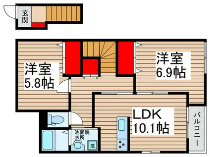 AVANTI HILLS(2LDK/2階)の間取り写真
