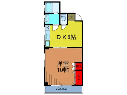 スカイコーポ(1DK/3階)の間取り写真