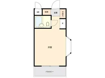 トップお花茶屋第2(ワンルーム/3階)の間取り写真