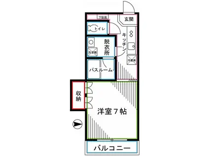 クレセントメゾン(1K/3階)の間取り写真