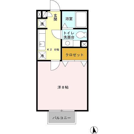 COZYVILLA(1K/2階)の間取り写真