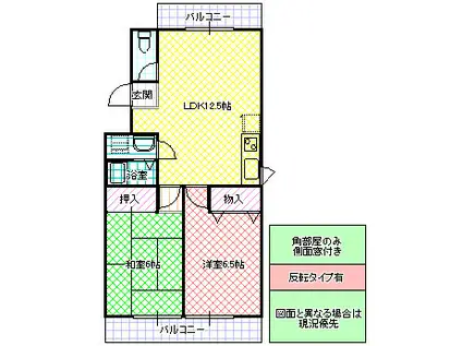 昭和コーポひたちなか(2LDK/2階)の間取り写真