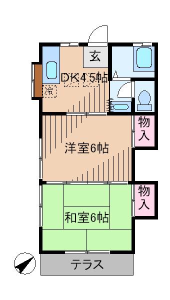 コーポ井上(2DK/2階)の間取り写真
