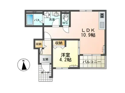 セントラルカーサ(1LDK/1階)の間取り写真