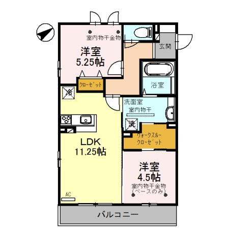 ルアナ・マーリエマーリエ(2LDK/2階)の間取り写真