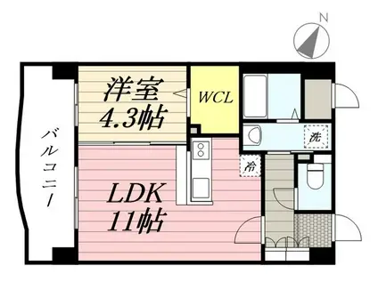 ナウ ヴィレッジ松島II(1LDK/4階)の間取り写真