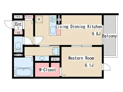 PLUS CUBE SUMA(1LDK/1階)の間取り写真