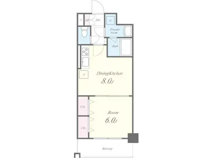 グーフォクォーレ(1K/2階)の間取り写真