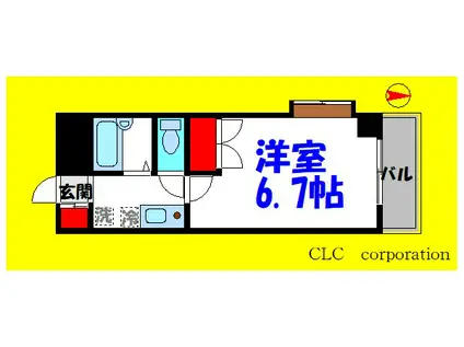 セントリバー5(1K/2階)の間取り写真