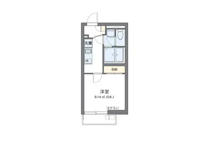 東武東上線 下赤塚駅 徒歩4分 無 独立台有 4月中旬入居可(1K/1階)の間取り写真