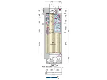 プレサンス OSAKA 姫里エンファシス(1K/2階)の間取り写真
