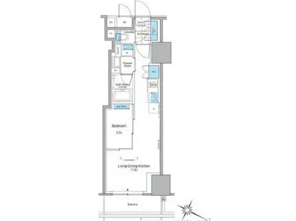 ルフォンプログレ北新宿(1LDK/6階)の間取り写真