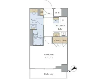 BRILLIA IST 文京茗荷谷(1K/4階)の間取り写真