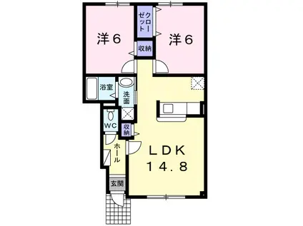 メゾンドファミーユ美園(2LDK/1階)の間取り写真