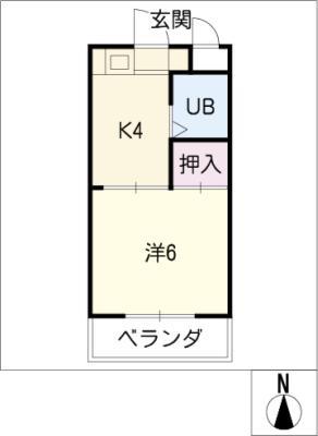 ビラ藤久(1K/2階)の間取り写真