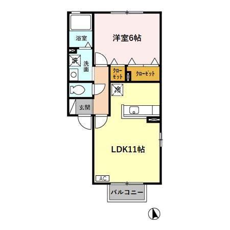 プレストNT B(1LDK/2階)の間取り写真