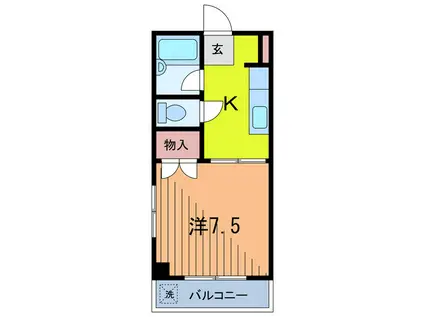 LAPIN(1K/3階)の間取り写真