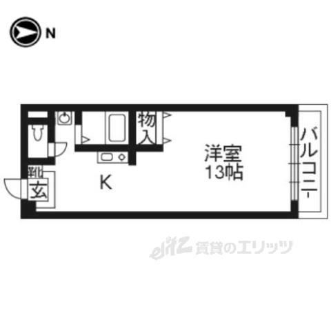 コム・デ・ザンファン(ワンルーム/3階)の間取り写真