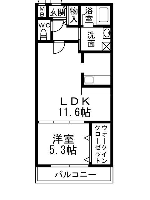 フジパレストゥインクル(1LDK/1階)の間取り写真