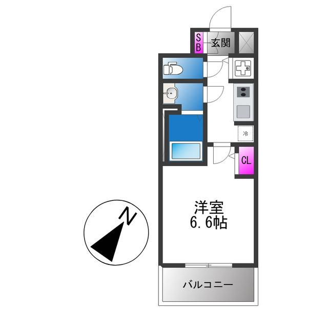 S-RESIDENCE堺湊駅前AZURE(1K/5階)の間取り写真