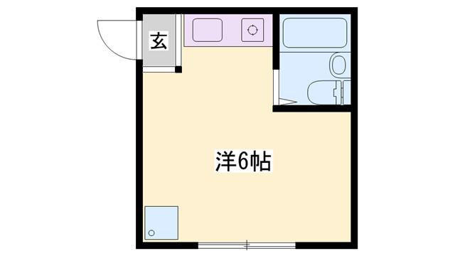 ヴィレッジカリアIV(ワンルーム/2階)の間取り写真