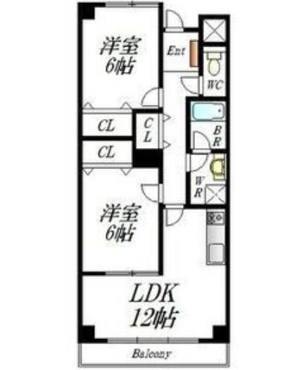 ジェーンティール オーラ(2LDK/2階)の間取り写真