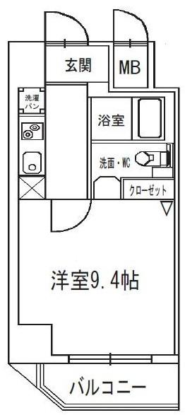 ヴィラタワー谷町(1K/5階)の間取り写真
