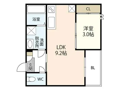 REGALEST東雲(1LDK/2階)の間取り写真