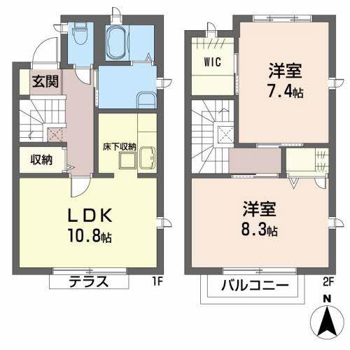 リッフェル長町(2LDK/1階)の間取り写真