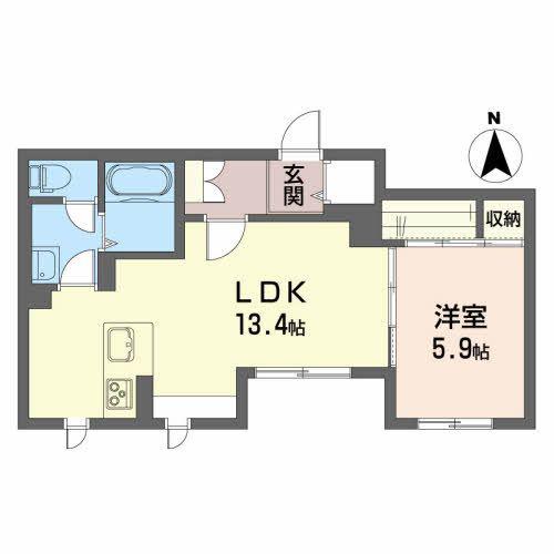 メゾンマスト青柳(1LDK/1階)の間取り写真