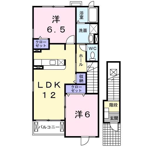 ドルチェ(2LDK/2階)の間取り写真