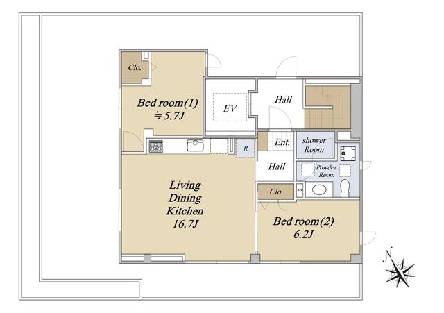 JOS RESIDENCE 高田馬場(2LDK/4階)の間取り写真