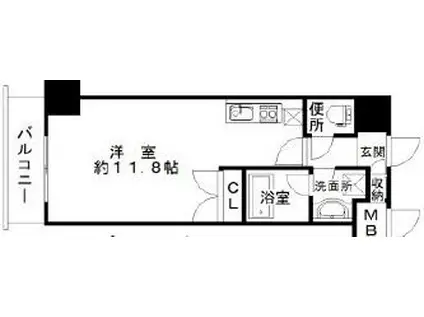 エスティメゾン南堀江(ワンルーム/11階)の間取り写真