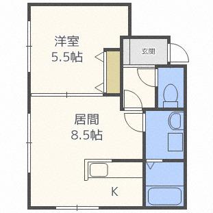 FS39(1LDK/2階)の間取り写真