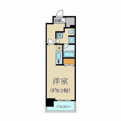 クリオ五反田(ワンルーム/3階)の間取り写真