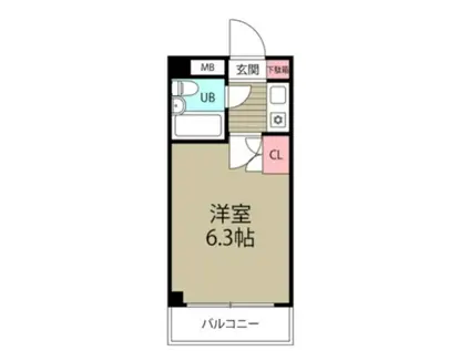 ローズマンションA69番館(1K/2階)の間取り写真