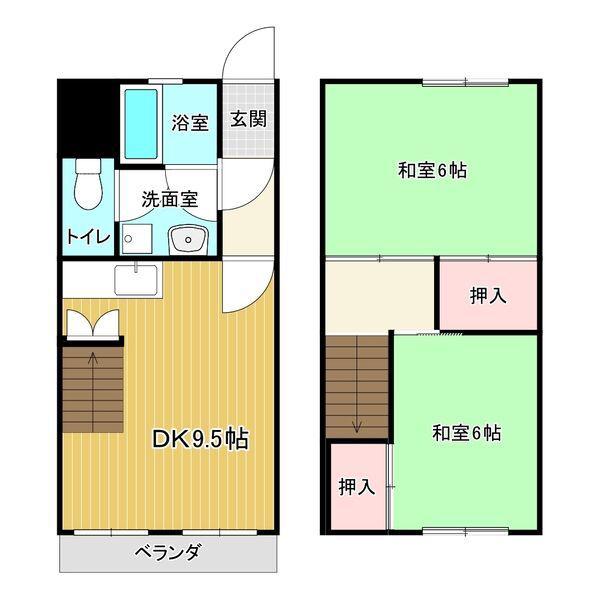 GRACE鏡島(2LDK/3階)の間取り写真