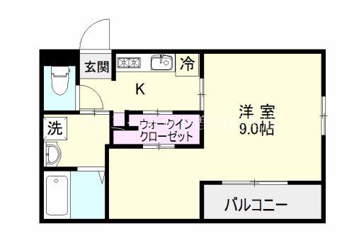 プランドールA(1K/3階)の間取り写真