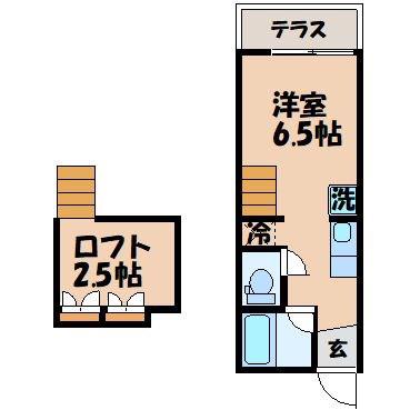 ラ フォレスタ上小島(ワンルーム/1階)の間取り写真