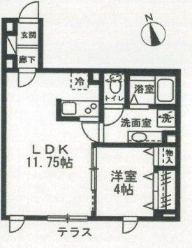 MAR D ETE MIMOMI(1LDK/1階)の間取り写真