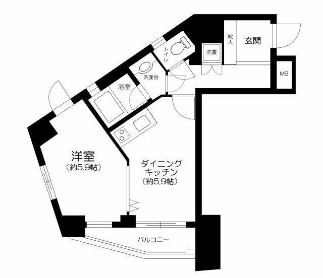 スカーラ西新宿シティプラザ(1DK/4階)の間取り写真