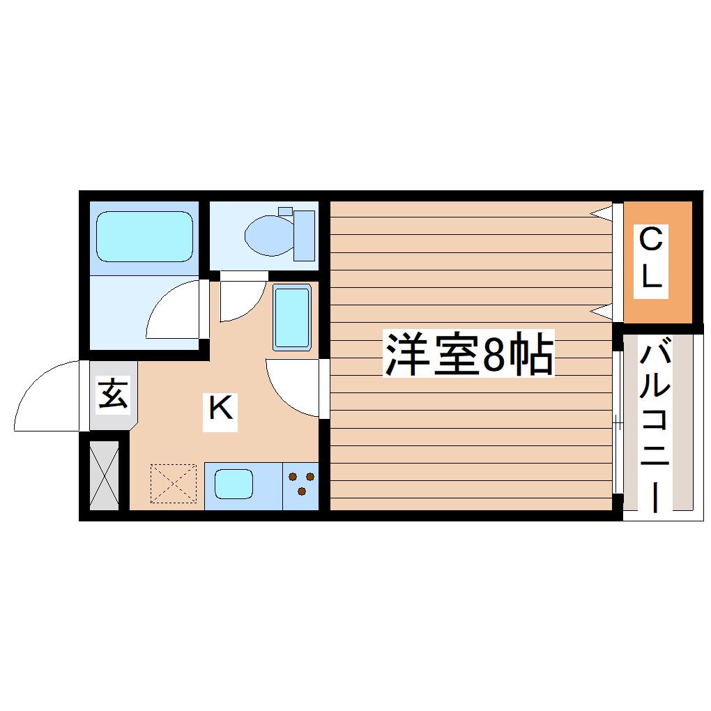 コーポ中城(1K/2階)の間取り写真