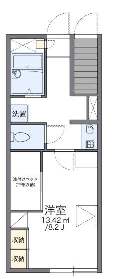レオパレスアベニュー(1K/1階)の間取り写真