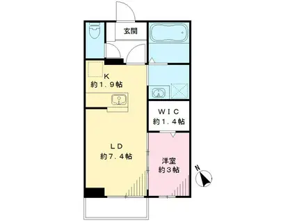 コンフォートS(1LDK/1階)の間取り写真