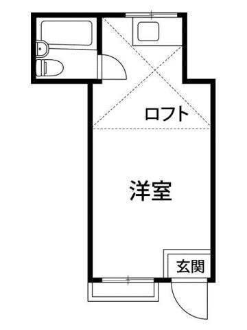 ウイング(ワンルーム/1階)の間取り写真