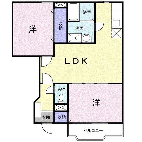 メゾン・アラモード(2LDK/1階)の間取り写真
