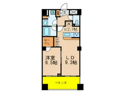 シャンピアグランデ深沢(1LDK/3階)の間取り写真