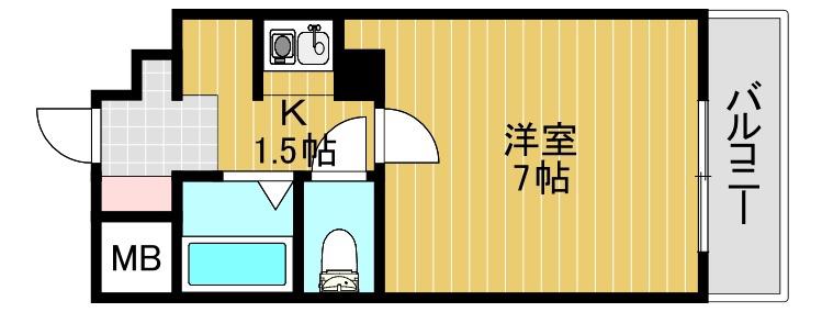 ショウワエクセルビュー神戸(1K/3階)の間取り写真