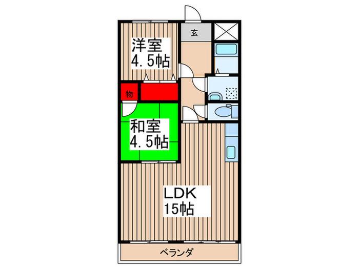 フカイマンション(2LDK/2階)の間取り写真