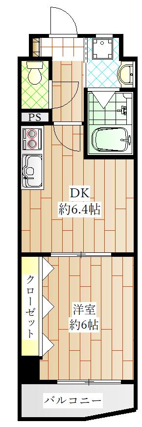 COMFORT SQUARE・LUXE(1DK/5階)の間取り写真